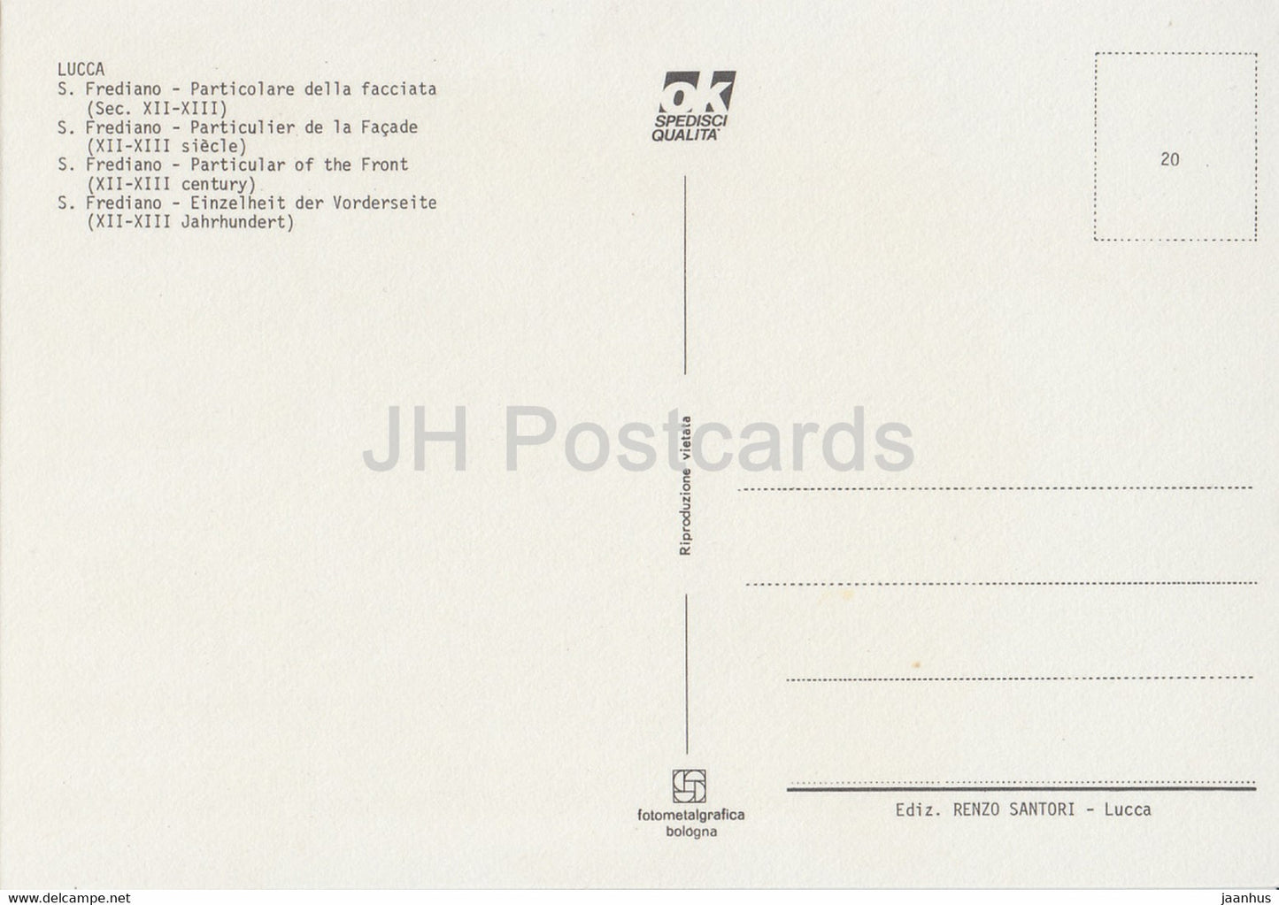 Lucca - S Frediano - Particolare della facciata - Particular of the Front - Italy - Italia - unused