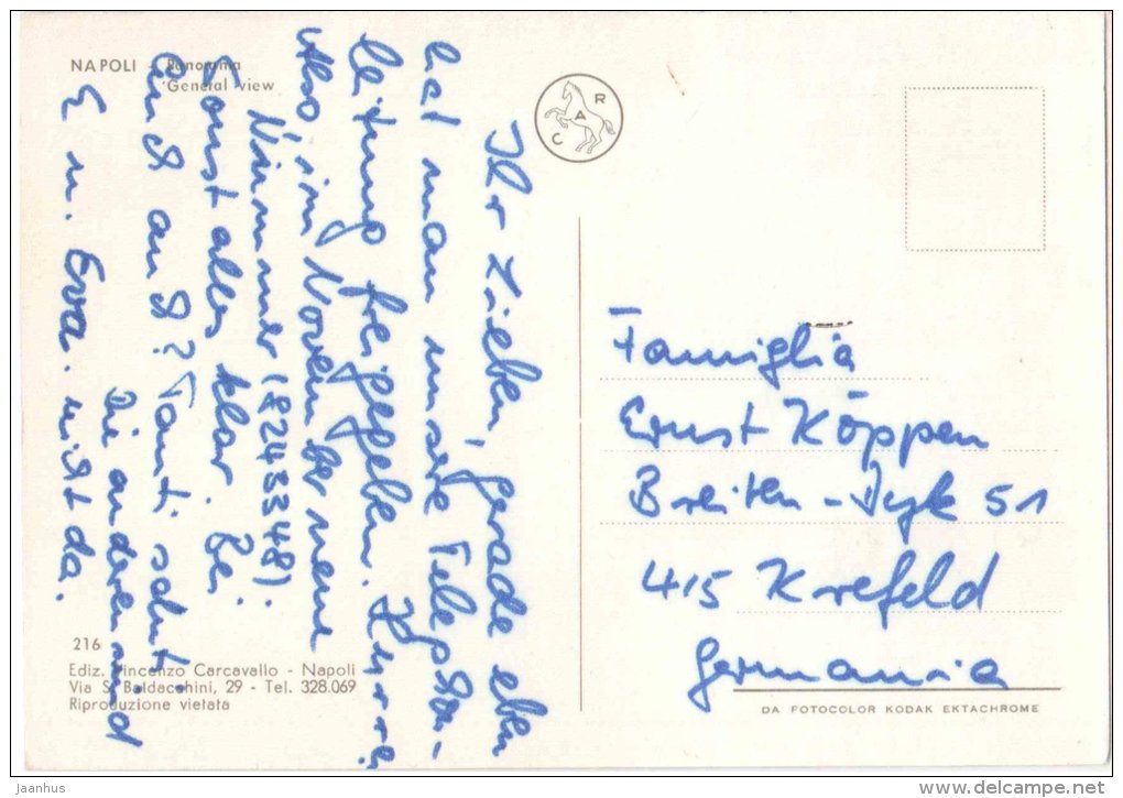 panorama - port - Napoli - Naples - Campania - 216 - Italia - Italy - used - JH Postcards