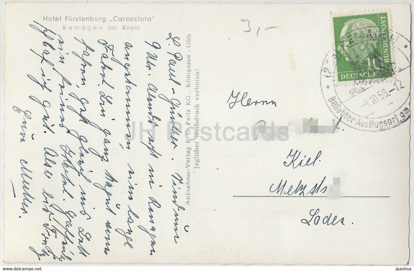 Remagen - Rheinpromenade - Hotel Furstenberg Caracciola - Remagen am Rhein - car Volkswagen - 1958 - Germany - used