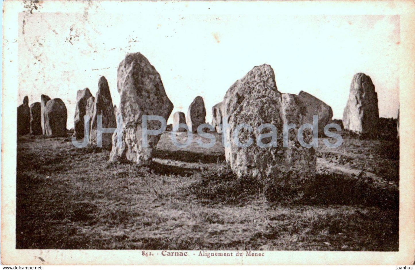 Carnac - Alignement du Menec - 842 - old postcard - 1939 - France - used - JH Postcards