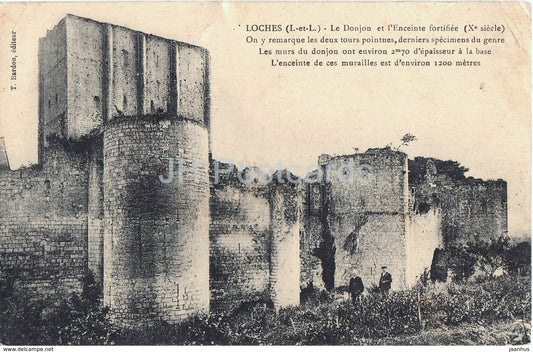 Loches - Le Donjon et l'Enceinte fortifiee - 13 - old postcard - 1916 - France - used
