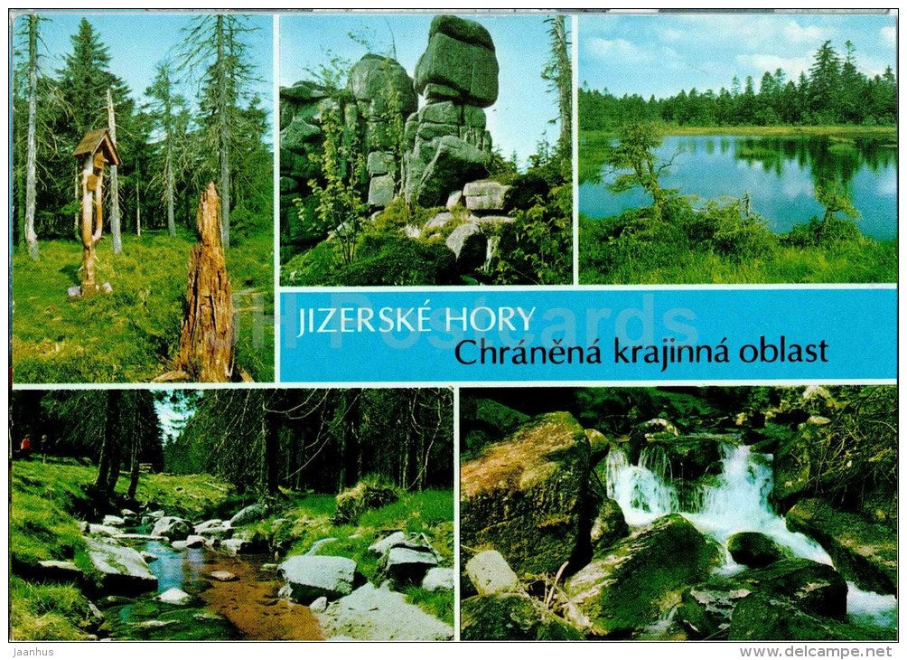 Jedlova - Bila Smeda - Cihadla - peak of Cerne mountain - Jizerske Hory protected area - Czech - Czechoslovakia - unuse - JH Postcards