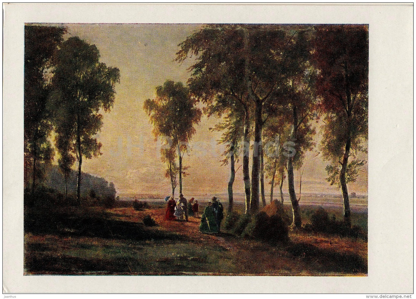 painting by I. Shishkin - Walk at sunset - Russian art - 1958 - Russia USSR - unused - JH Postcards