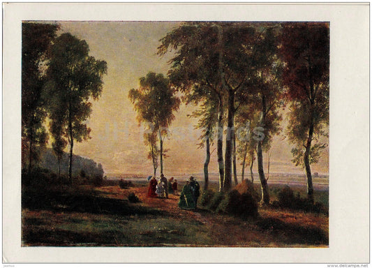 painting by I. Shishkin - Walk at sunset - Russian art - 1958 - Russia USSR - unused - JH Postcards