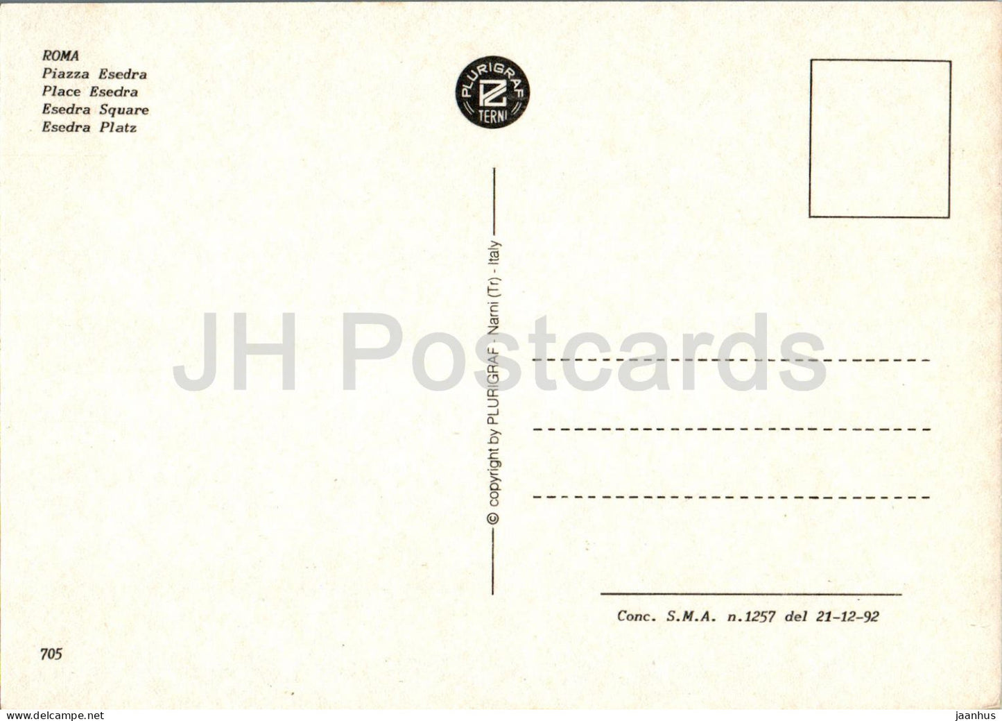 Roma - Rome - Piazza Esedra - Esedra square - 705 - Italy - unused