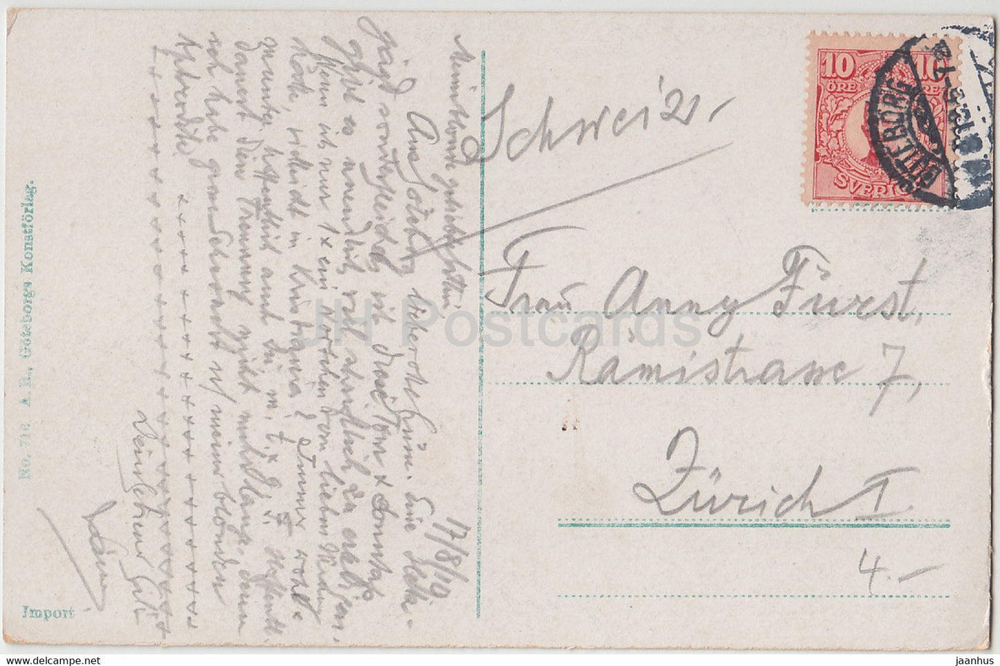 Trolleholm - Skane - carte postale ancienne - 1910 - Suède - utilisé