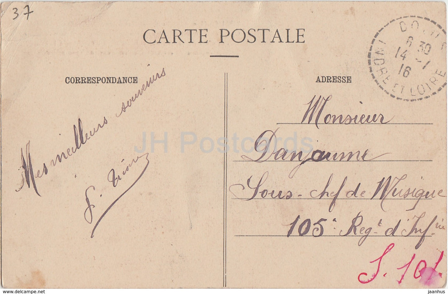 Loches - Le Donjon et l'Enceinte fortifiee - 13 - old postcard - 1916 - France - used