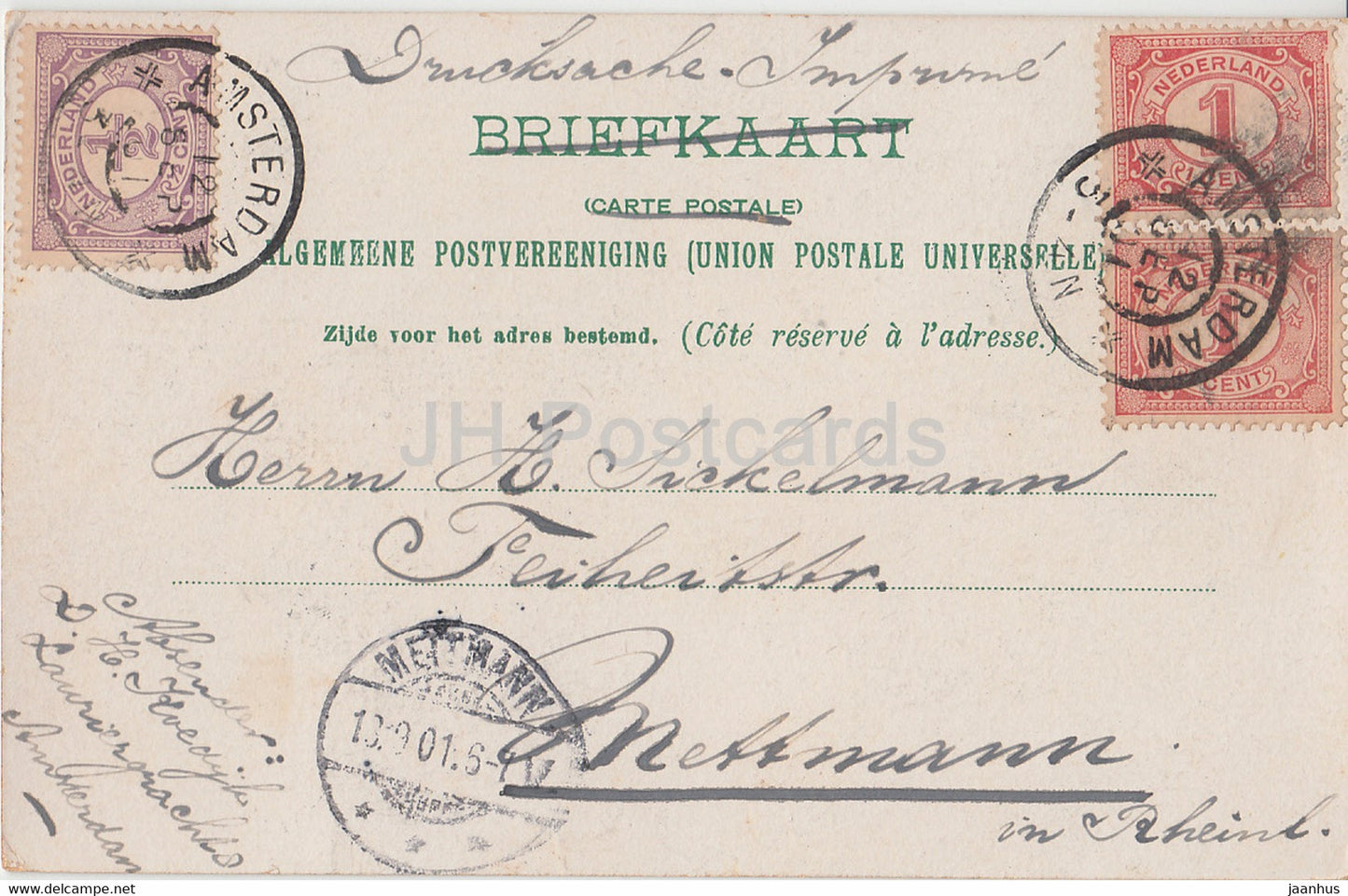 Amsterdam - Het Centraal Station - railway station - old postcard - 1901 - Netherlands - used
