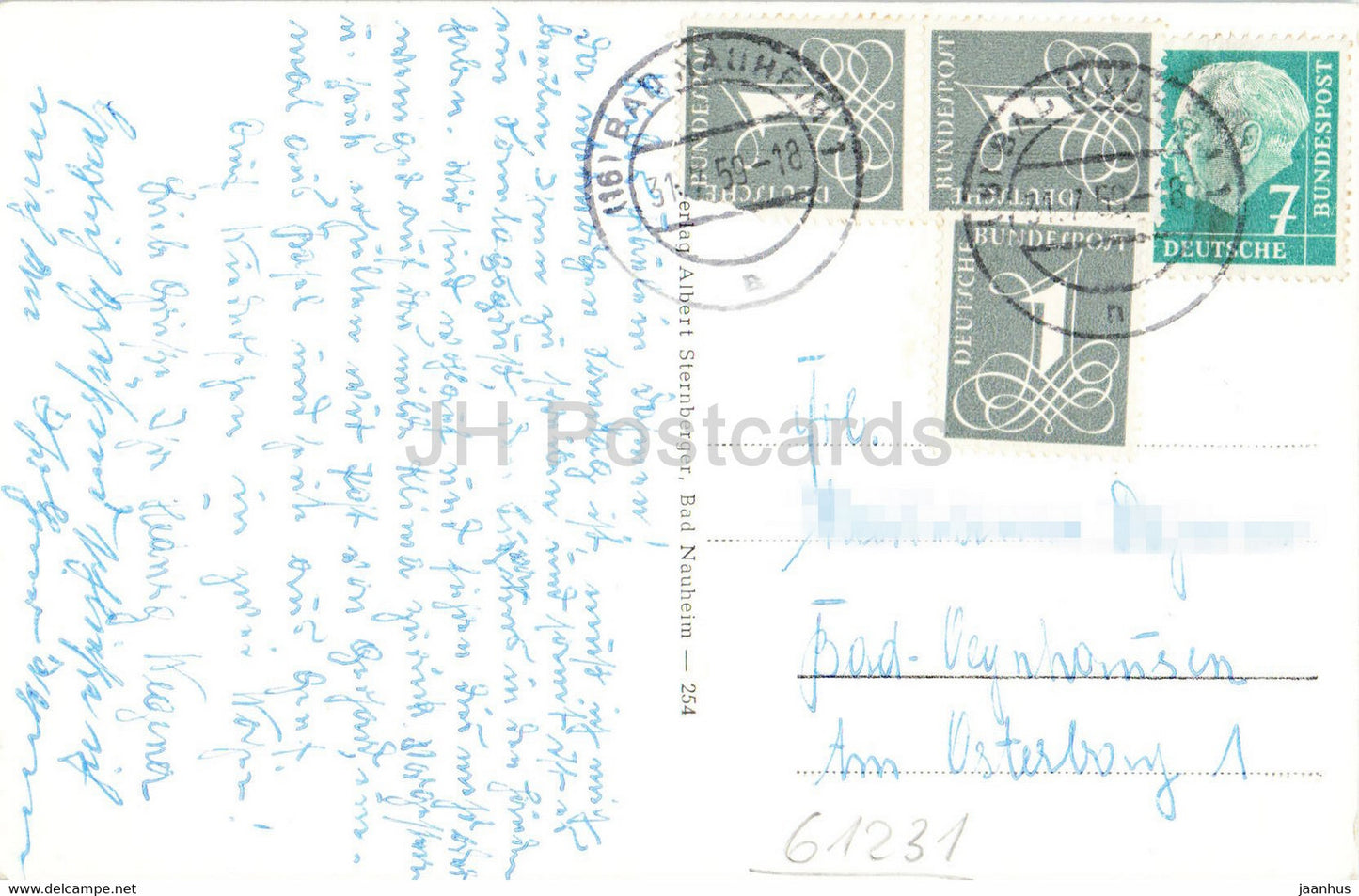 Bad Nauheim - Sprudelhof - alte Postkarte - 1959 - Deutschland - gebraucht