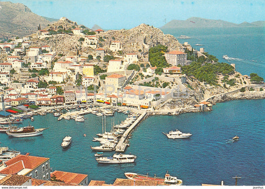 Hydra - partial view - port - 1984 - Greece - used - JH Postcards