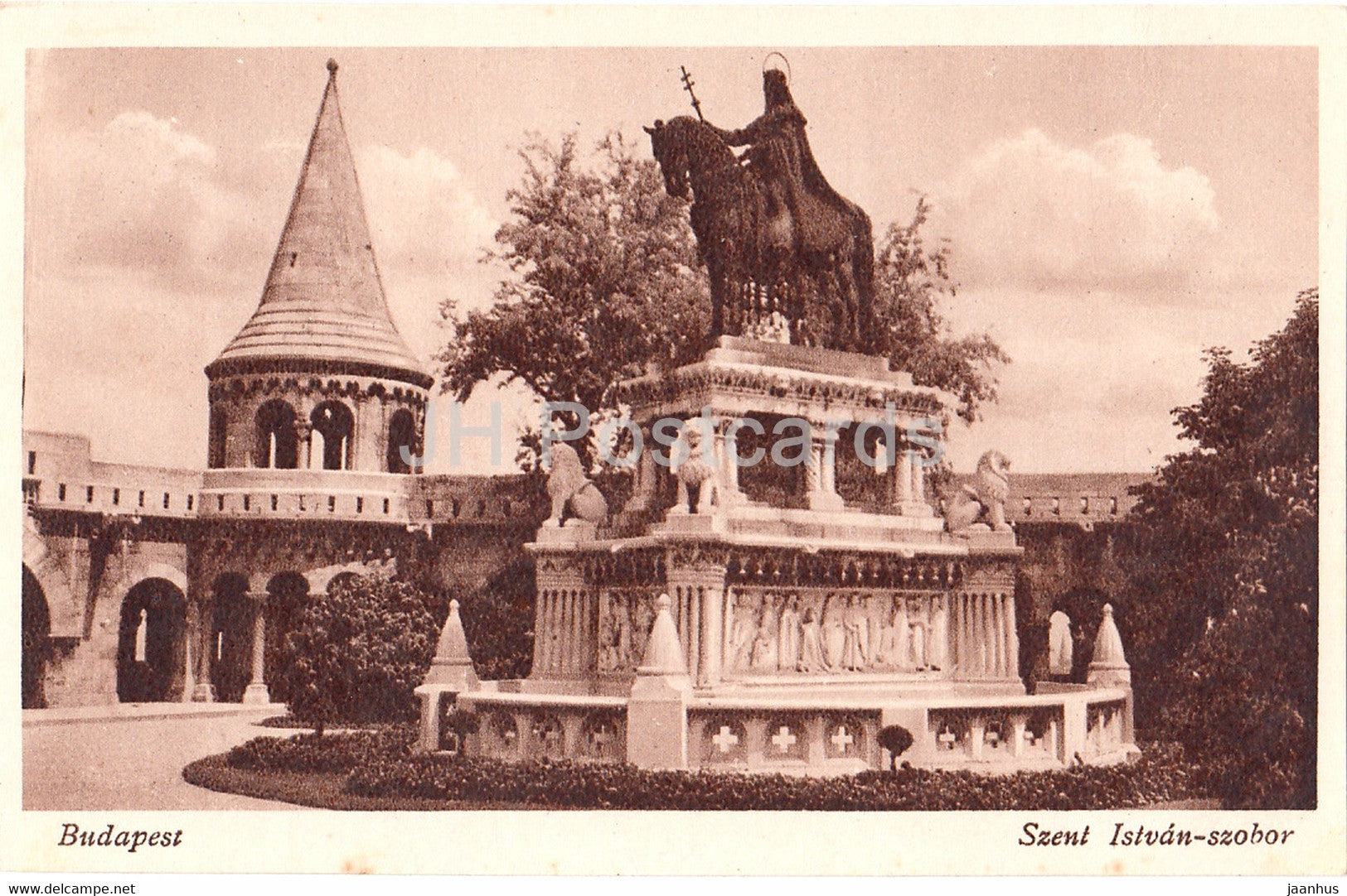 Budapest - Szent Istvan szobor - Sankt Stefans monument - monument - old postcard - Hungary - unused - JH Postcards