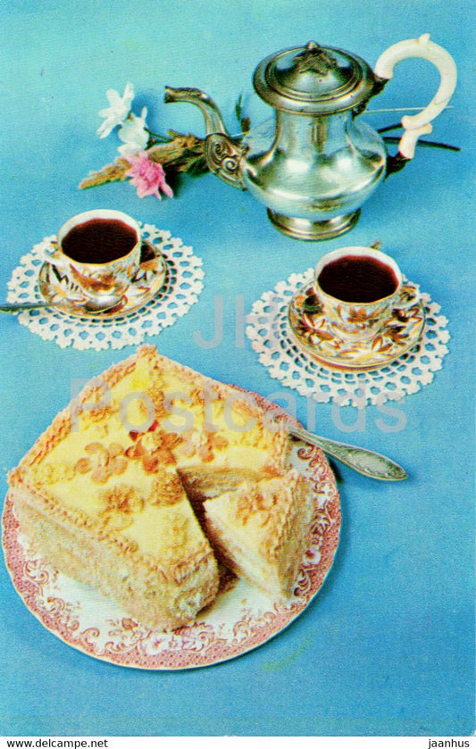 Sandwich cake - recipes - dishes - cooking - 1982 - Russia USSR - unused - JH Postcards