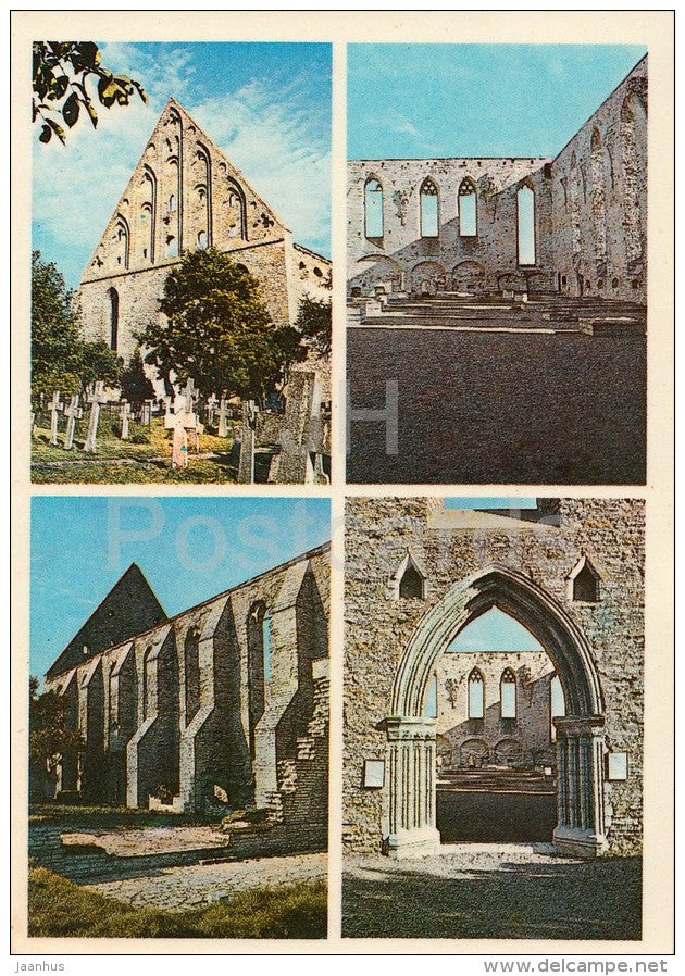 Pirita convent ruins - monastery - Tallinn - Estonia USSR - 1981 - unused - JH Postcards