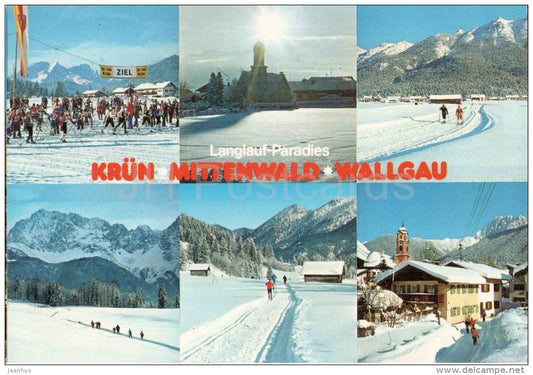 Langlauf Paradies - Krüm - Mittenwald - Wallgau - skiing - mountains - 2037 - Germany - 1983 gelaufen - JH Postcards