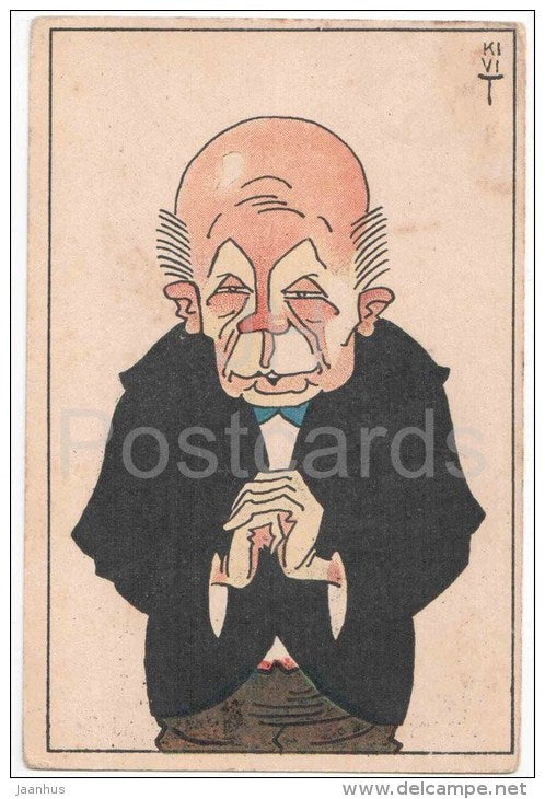 old man - humour - caricature - 105 - OL - old postcard - circulated in Estonia Pärnu 1936 - JH Postcards