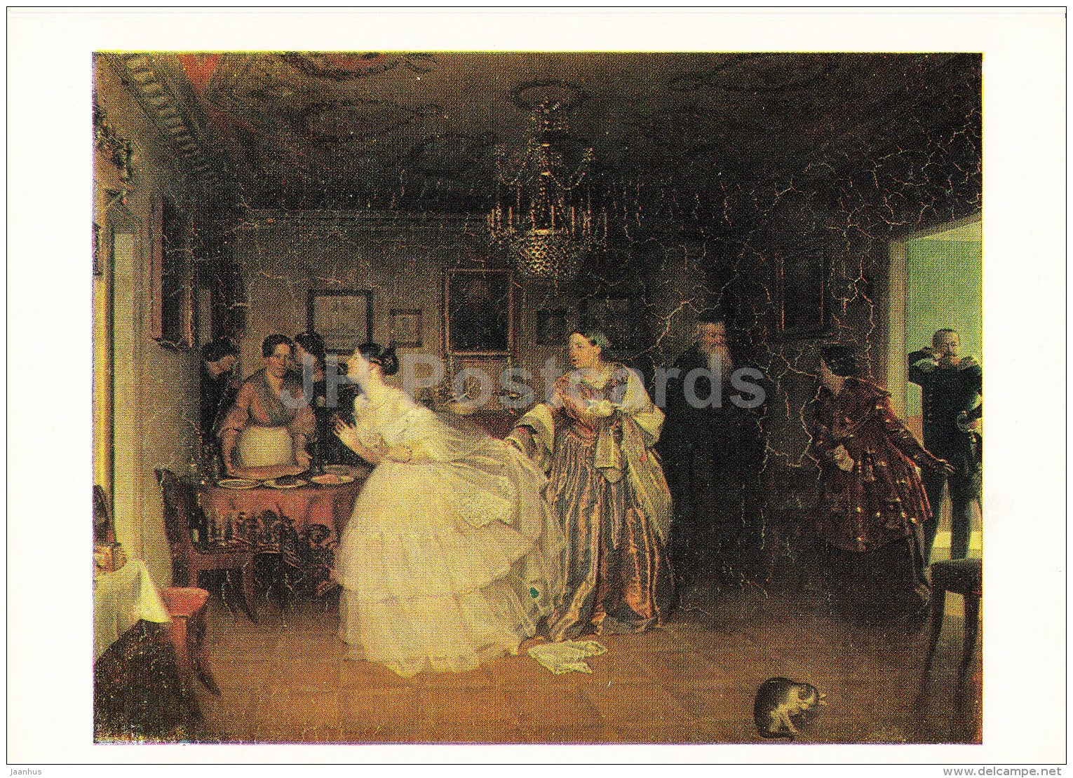 painting by P. Fedotov - Courting Major , 1848 - Russian art - 1978 - Russia USSR - unused - JH Postcards