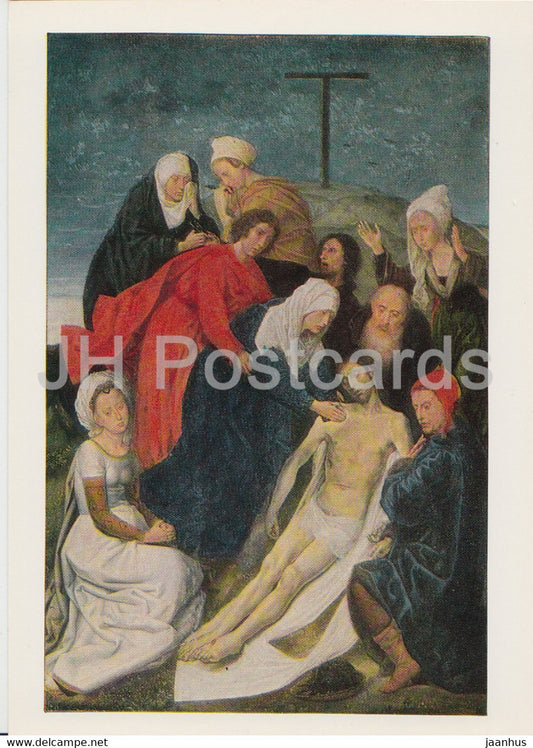 painting by Hugo van der Goes - Lamentation of Christ - Flemish art - 1984 - Russia USSR - unused - JH Postcards