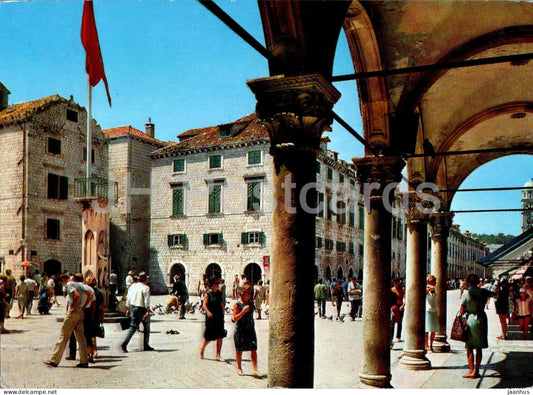 Dubrovnik - Stradun i Orlandov stup - Stradun and Orlando's column - 1967 - Yugoslavia - Croatia - used - JH Postcards