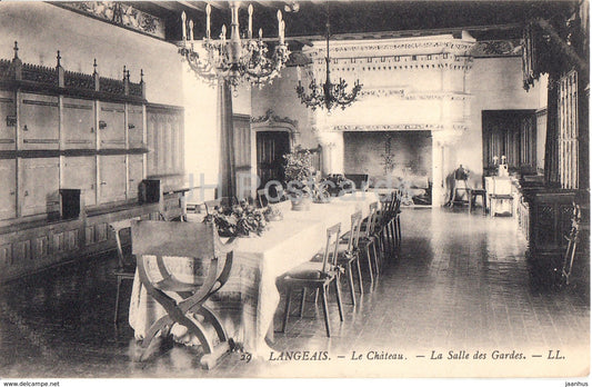 Langeais - Le Chateau - La Salle des Gardes - castle - 29 - old postcard - France - unused