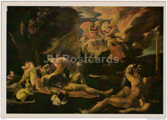 Painting by Nicolas Poussin - Rinaldo and Armida - French art - 1980 - Russia USSR - unused - JH Postcards
