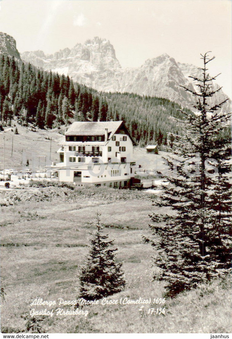 Albergo Passo Monte Croce Comelico 1656 m - Gasthof Kreuzberg - old postcard - Italy - unused - JH Postcards