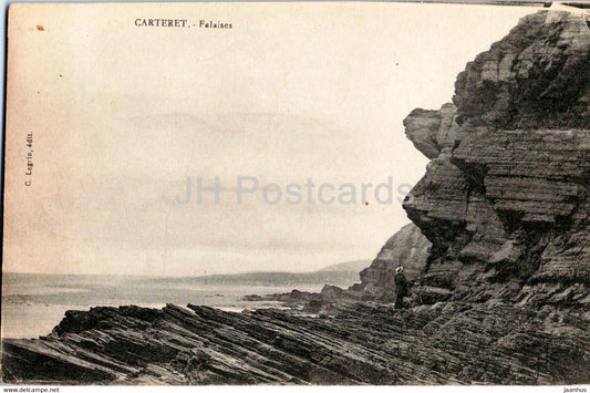 Carteret - Falaises - old postcard - 1919 - France - used - JH Postcards