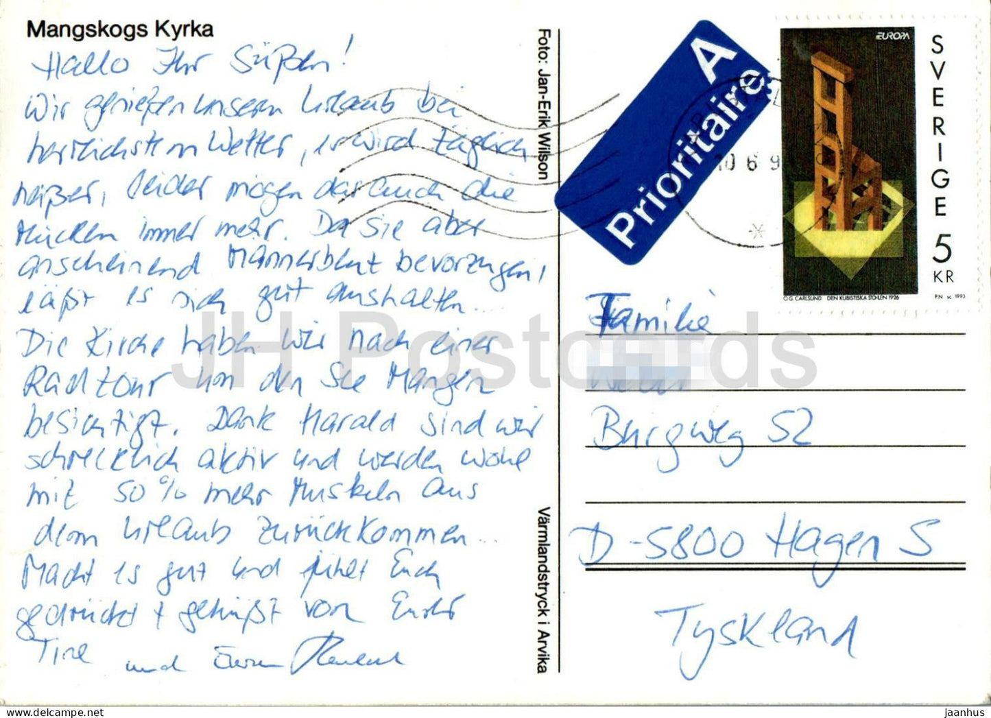 Mangskogs Kyrka - Mangskog - église - 1993 - Suède - d'occasion 