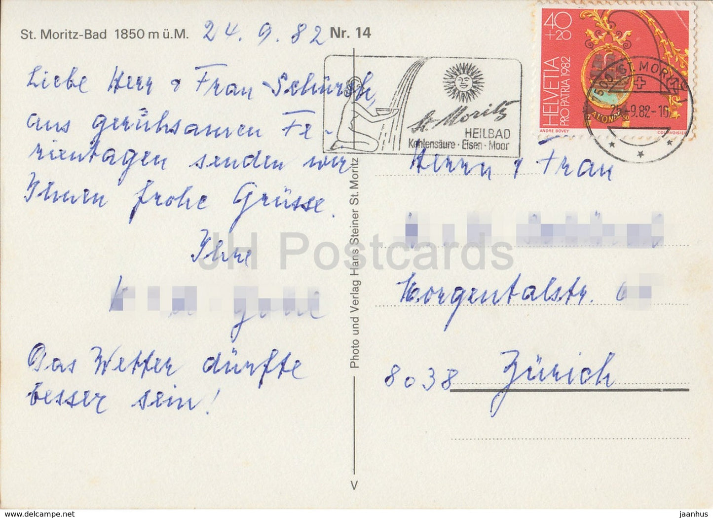 St Moritz Bad 1850 m - 14 - 1982 - Suisse - occasion