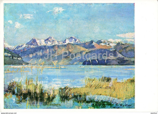 painting by Ferdinand Hodler - Thunersee - Swiss art  - unused - JH Postcards
