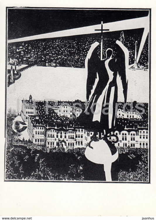 Russian writer Vladimir Mayakovsky - poem Horosho - Good - 2 - illustration - 1969 - Russia USSR - unused - JH Postcards