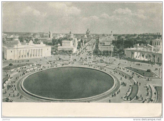General View - The All-Union Agricultural Exhibition - Moscow - 1955 - Russia USSR - unused - JH Postcards