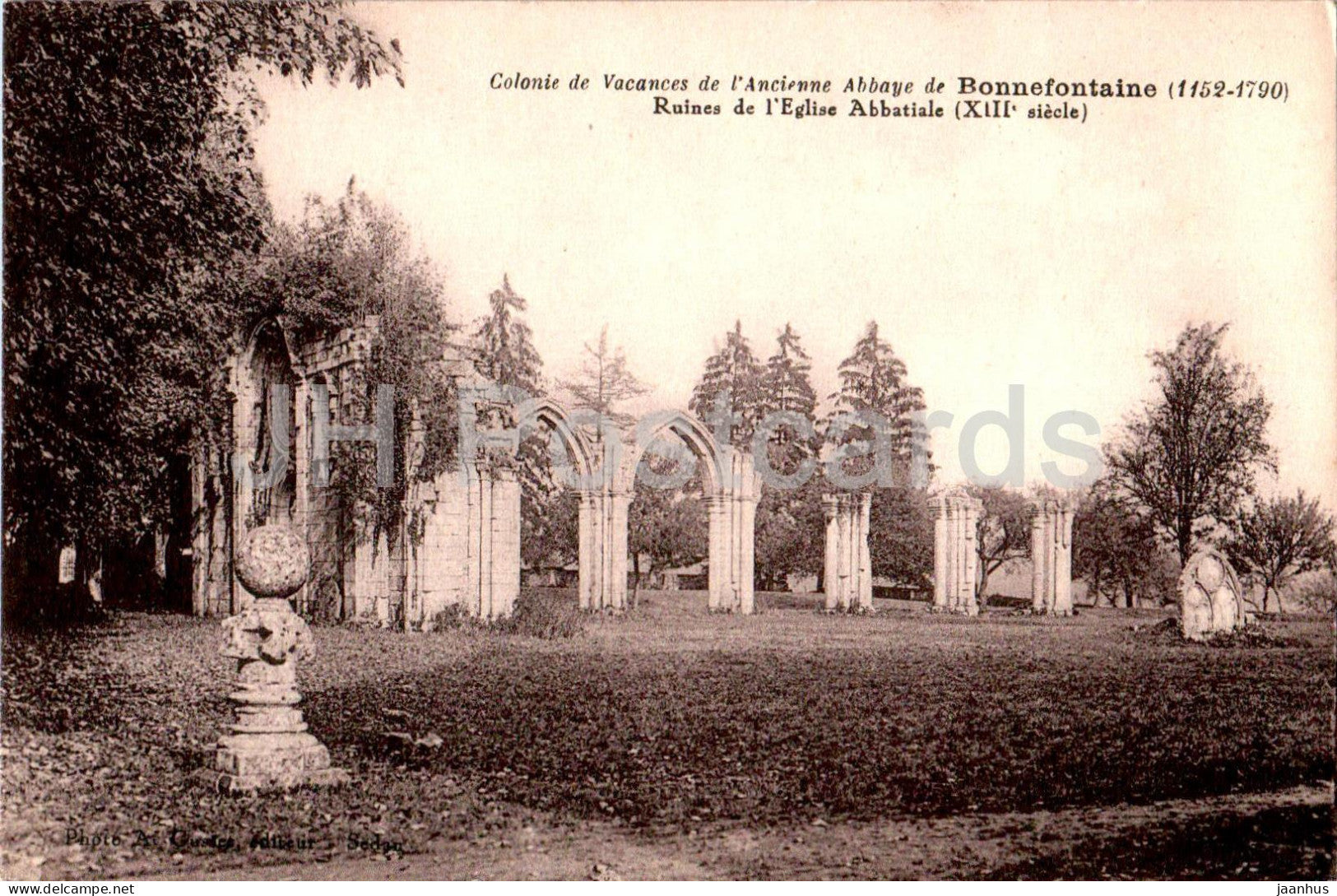 Bonnefontaine - Ruines de l'Eglise Abbatiale - old postcard - France - unused - JH Postcards