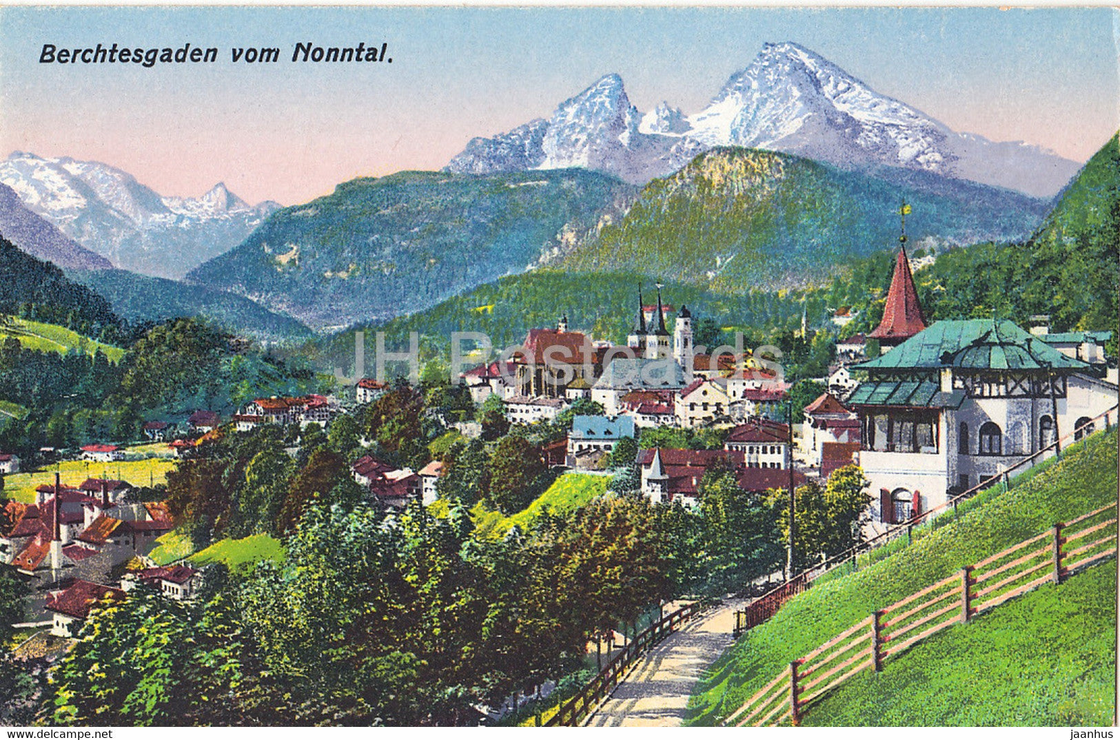 Berchtesgaden vom Nonntal - 3696 - old postcard - Germany - unused - JH Postcards