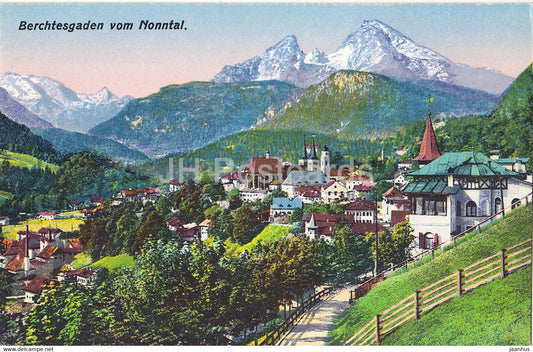 Berchtesgaden vom Nonntal - 3696 - old postcard - Germany - unused - JH Postcards