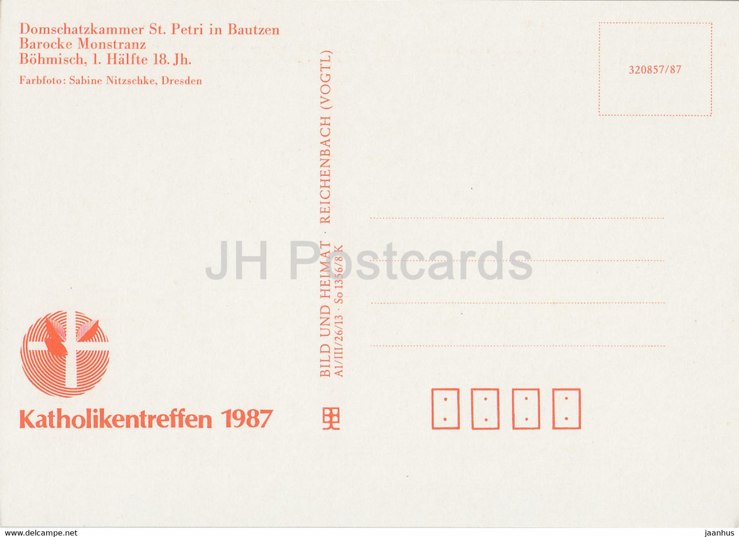 Barocke Monstranz - Domschatzkammer St Petri in Bautzen - 1987 - DDR Germany - unused