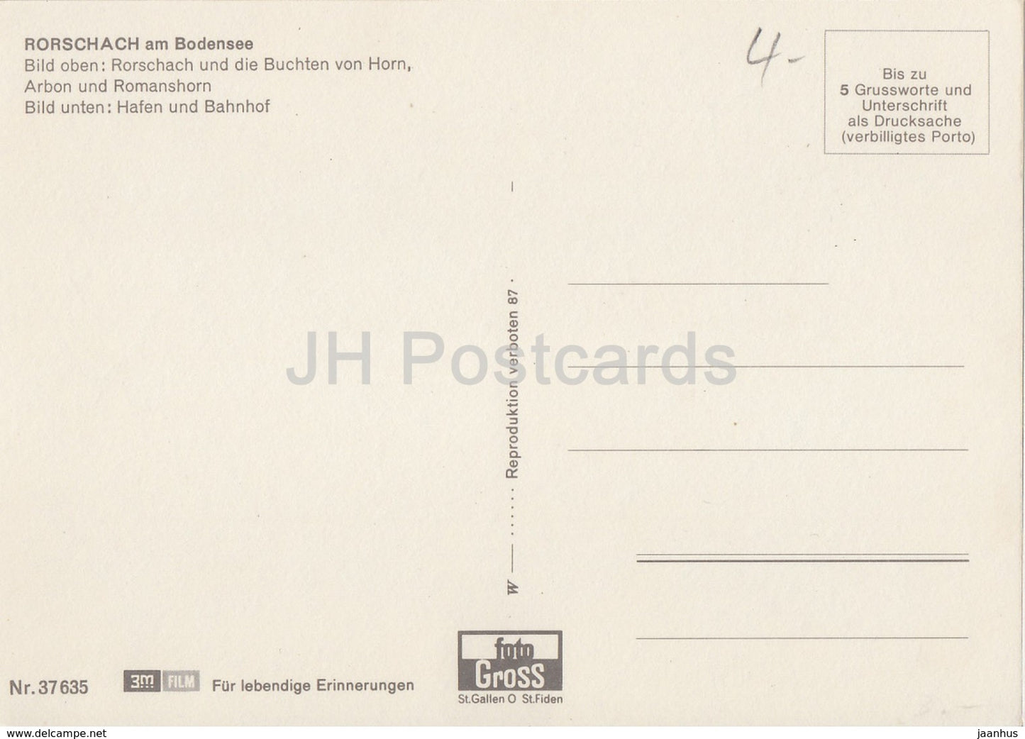 Rorschach am Bodensee - Buchten von Horn - Hafen - Bahnhof - MS - passenger ship - 19122 - Switzerland - unused