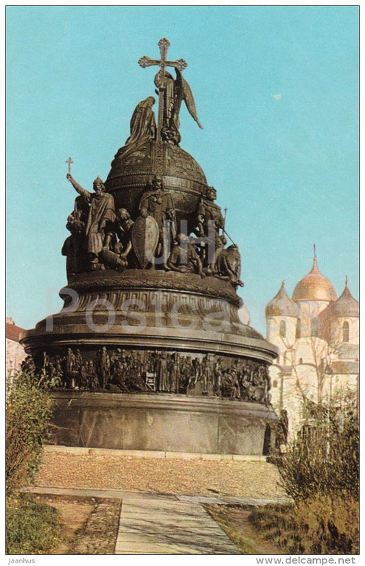 The Kreml . Thousandth Anniversary of Russia monument - Novgorod - Russia USSR - 1968 - unused - JH Postcards