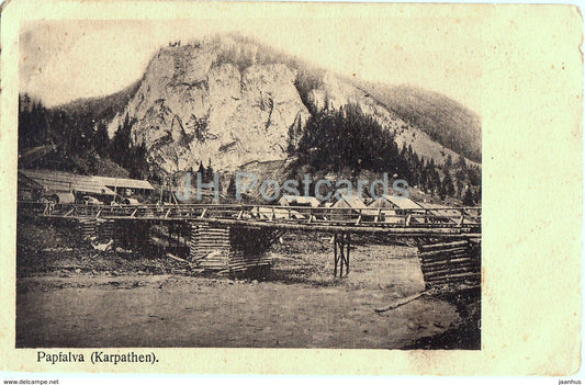 Papfalva - Karpathen - Carpathian Mountains - bridge - 45 - old postcard - Romania - unused - JH Postcards