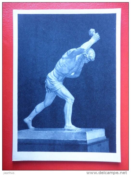 sculpture by A. Loganovski . Guy Playing , 1836 - sculpture - russian art - unused - JH Postcards