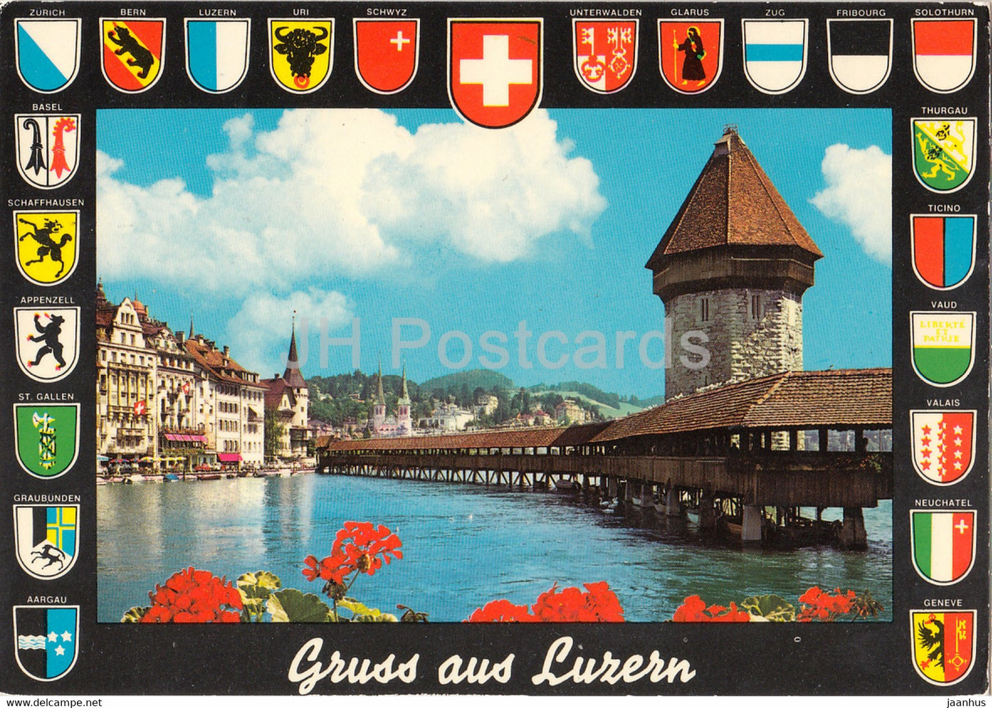 Luzern - Lucerne - Gruss aus Luzern - Kapellbrucke mit Wasserturm - 9149 - 1981 - Switzerland - used - JH Postcards