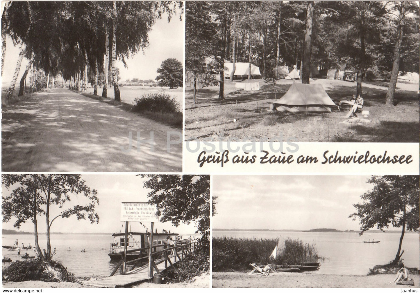 Gruss aus Zaue am Schwielochsee - camping site - beach - 1981 - Germany DDR - used - JH Postcards