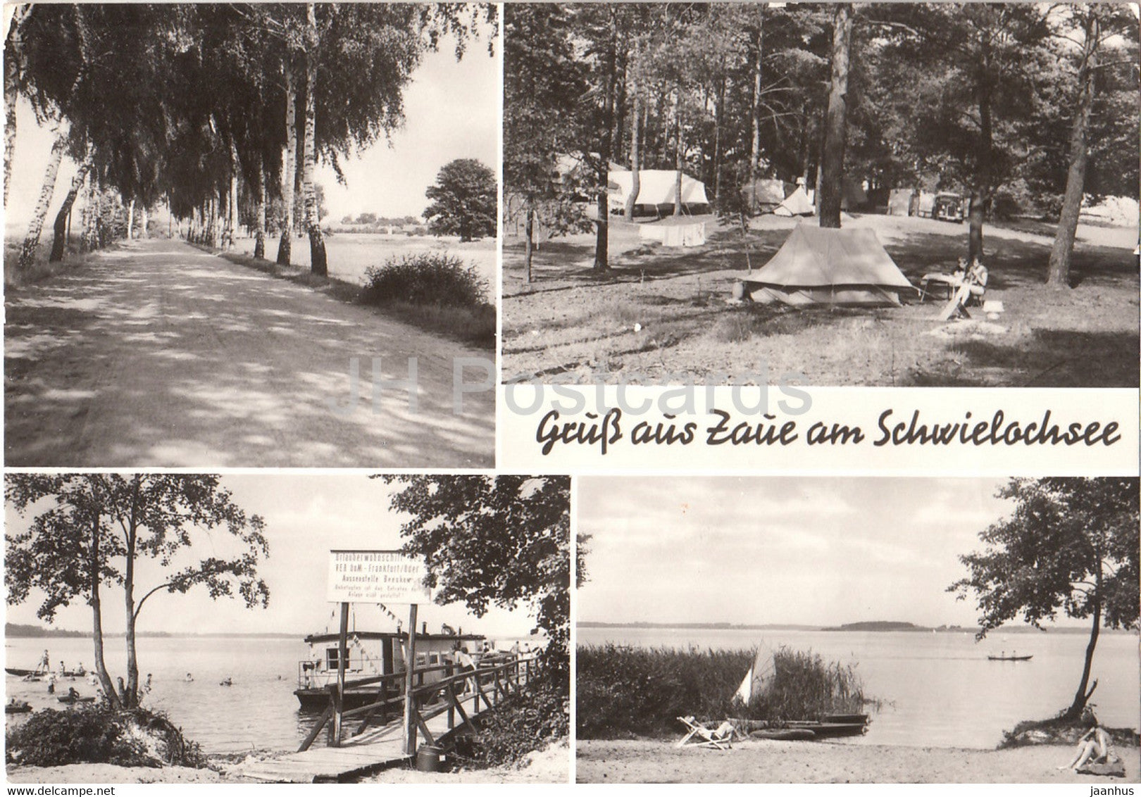Gruss aus Zaue am Schwielochsee - camping site - beach - 1981 - Germany DDR - used - JH Postcards