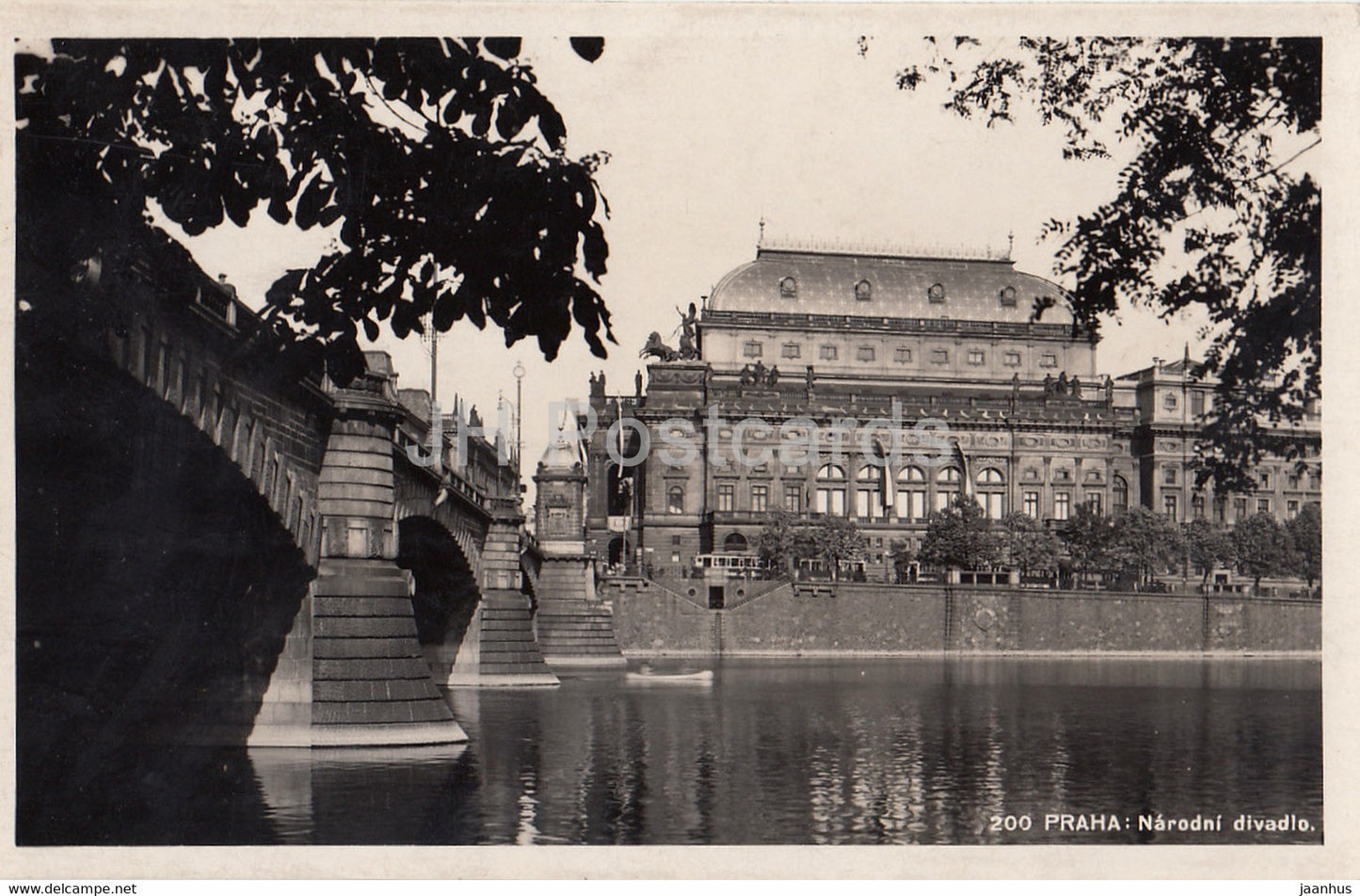 Praha - Prague - Narodni Divadlo - National Theatre - 200 - old postcard - Czech Republic - unused - JH Postcards