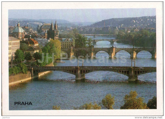 Bridges of Prague - Paraha - Prague - Czech - used 1994 - JH Postcards