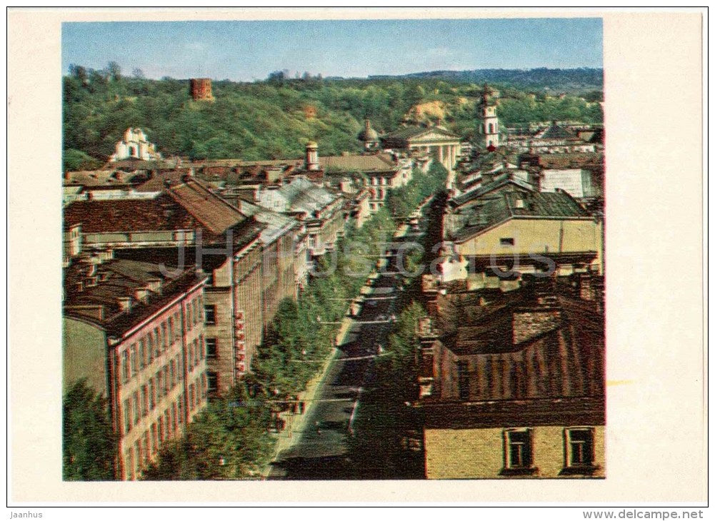 Lenin Prospekt - avenue - Vilnius - 1972 - Lithuania USSR - unused - JH Postcards