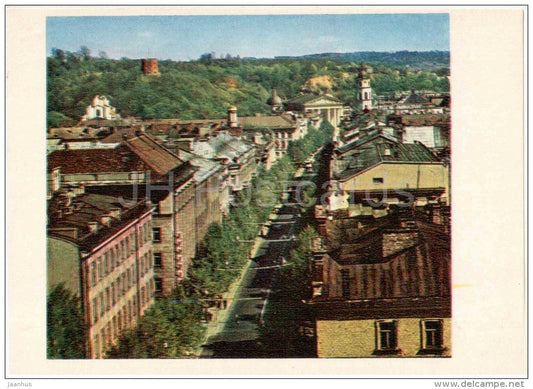 Lenin Prospekt - avenue - Vilnius - 1972 - Lithuania USSR - unused - JH Postcards