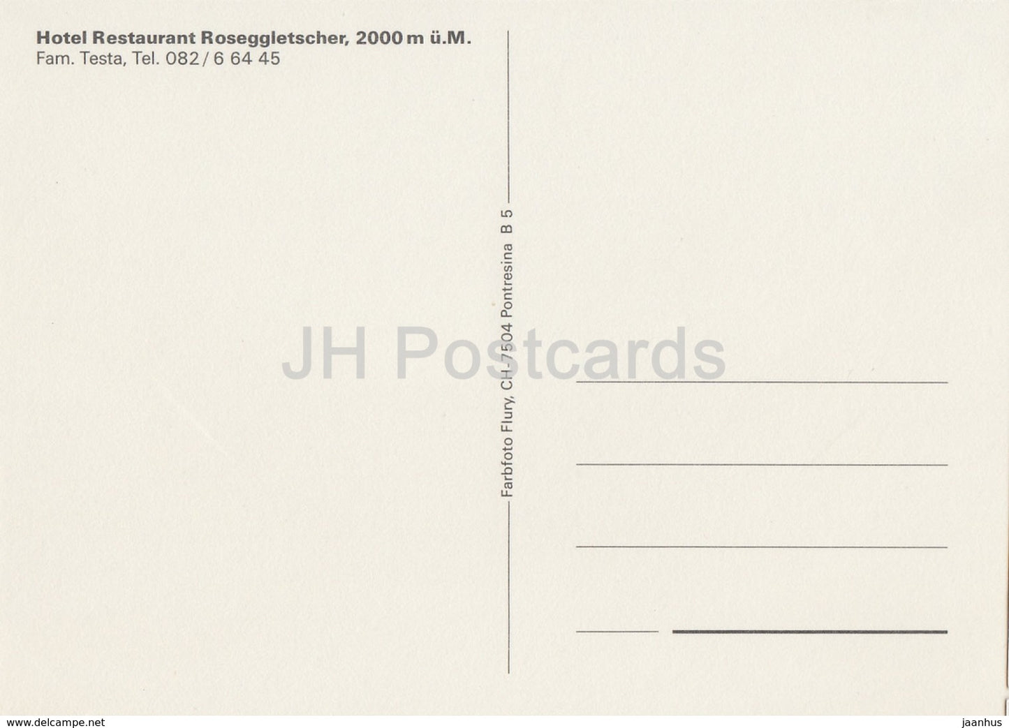 hotel restaurant Roseggletscher 2000 m - Switzerland - unused