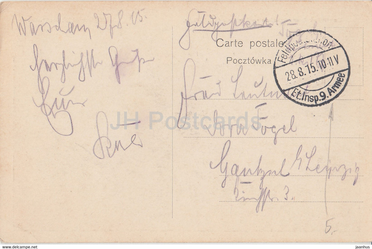 Ueberblick uber Warschau und Praga mit 2 Brucke - Ogolny widok Warszawy - Feldpost - old postcard - 1915 - Poland - used