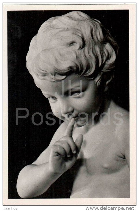 sculpture by Étienne Maurice Falconet - Cupid - french art - unused - JH Postcards