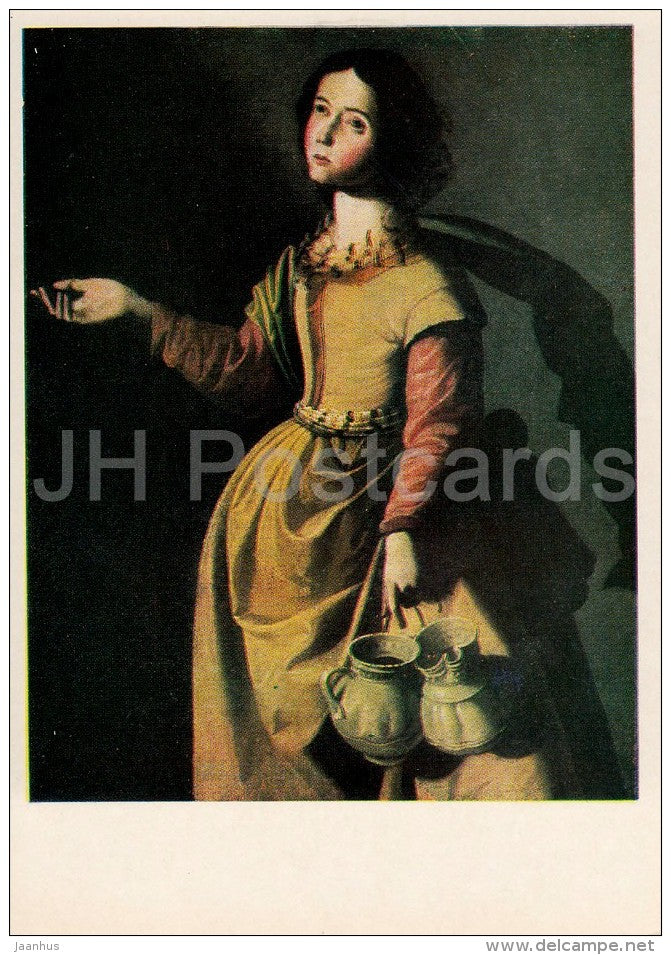 painting by Francisco de Zurbaran - St Justa - Spanish art - 1982 - Russia USSR - unused - JH Postcards
